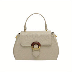 Lychee Pattern Crossbody Bag with Buckle Decor
