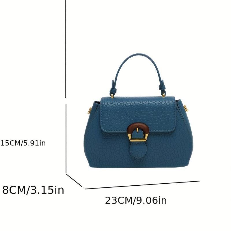 Lychee Pattern Crossbody Bag with Buckle Decor