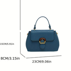 Lychee Pattern Crossbody Bag with Buckle Decor