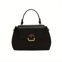 Lychee Pattern Crossbody Bag with Buckle Decor