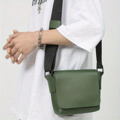Small Square Crossbody Bag PU Leather Street Shoulder Purse