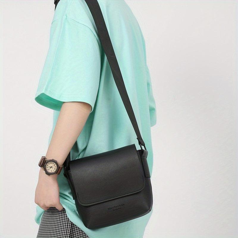 Small Square Crossbody Bag PU Leather Street Shoulder Purse