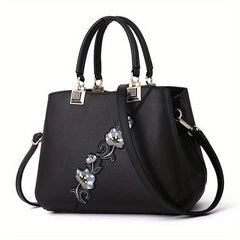 Flower Embroidery Handbags Contrast Crossbody Bag Women's Stitching