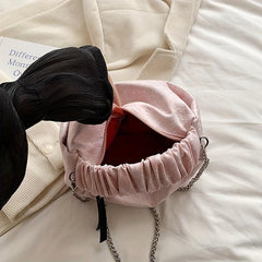 Fairy Embroidered Crossbody Bag Pleated Shoulder Hobo Bag