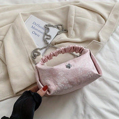 Fairy Embroidered Crossbody Bag Pleated Shoulder Hobo Bag
