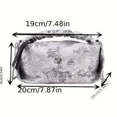 Fairy Embroidered Crossbody Bag Pleated Shoulder Hobo Bag