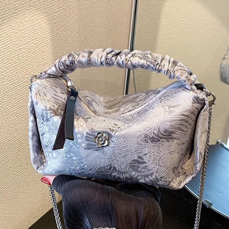Fairy Embroidered Crossbody Bag Pleated Shoulder Hobo Bag