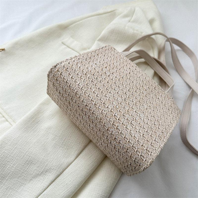 Boho Style Straw Crossbody Bag Small Square Handbag