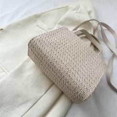 Boho Style Straw Crossbody Bag Small Square Handbag