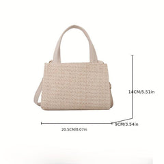 Boho Style Straw Crossbody Bag Small Square Handbag