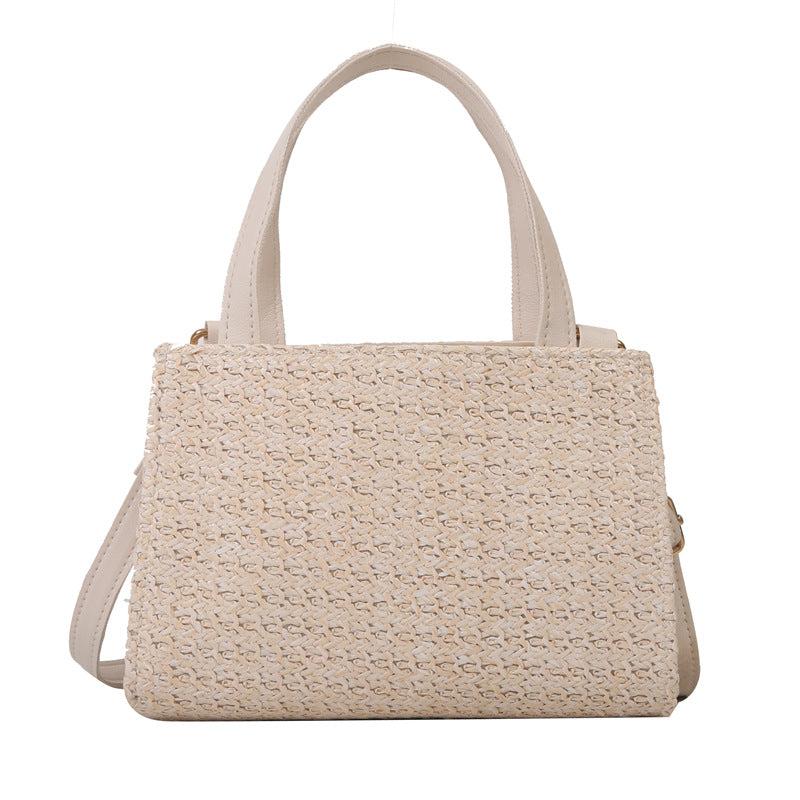 Boho Style Straw Crossbody Bag Small Square Handbag