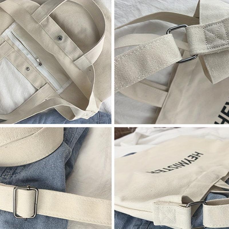 Vintage Canvas Crossbody Hobo Bag Large Capacity Shoulder Handbag Tote Purse
