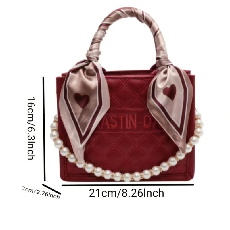 Argyle Quilted Tote Bag Scarf Crossbody Purse