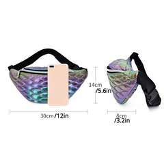 Geometric Pattern Laser Quilted Waist Bag Casual Sports Bag
