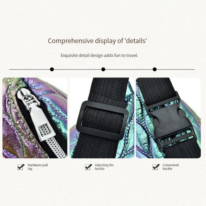 Geometric Pattern Laser Quilted Waist Bag Casual Sports Bag