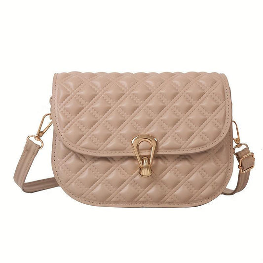 Minimalist Solid Saddle Bag All Match Flap Shoulder Bag