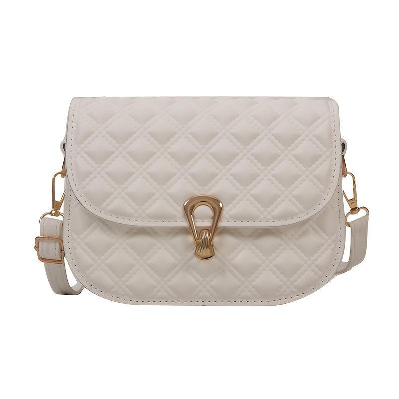 Minimalist Solid Saddle Bag All Match Flap Shoulder Bag