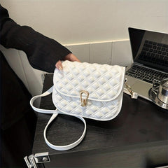 Minimalist Solid Saddle Bag All Match Flap Shoulder Bag