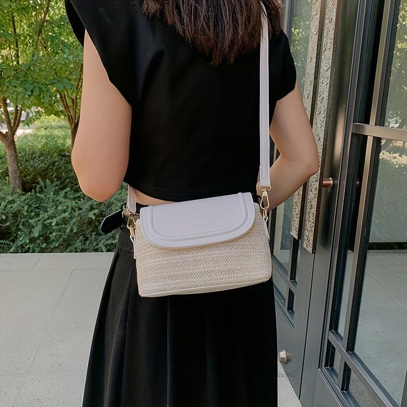 Woven Crossbody Bag Summer Vacation Straw Bag
