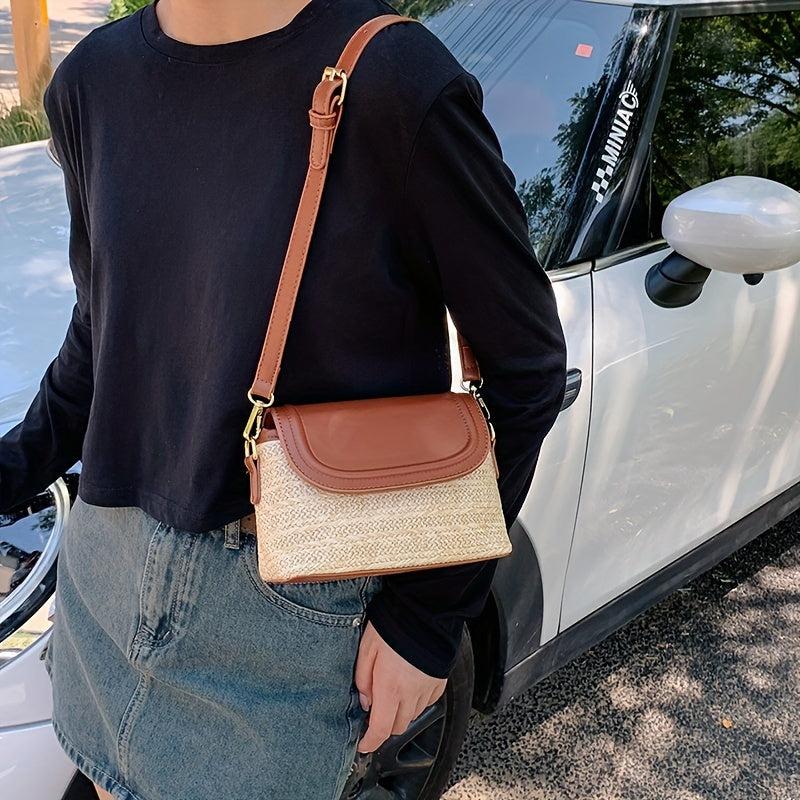 Woven Crossbody Bag Summer Vacation Straw Bag