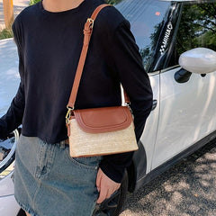 Woven Crossbody Bag Summer Vacation Straw Bag
