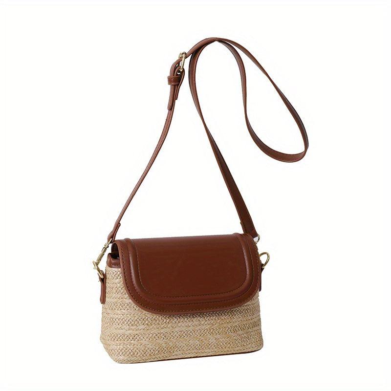 Woven Crossbody Bag Summer Vacation Straw Bag