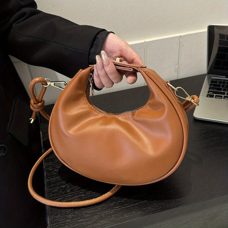 Vintage Crescent Handbag For Women Crossbody Bag Clutch Purse