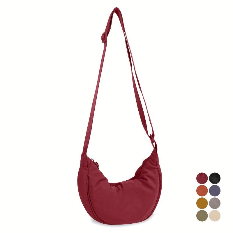 Nylon Crossbody Bag Lightweight Sling Bag Zipper Purse Adjustable Strap