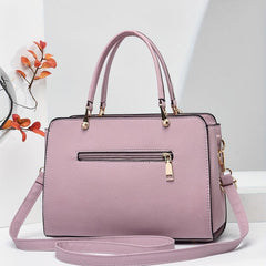 Top Handle Satchel Tote Bag PU Leather Textured Shoulder Bag