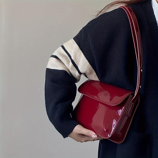 Vintage Square Shoulder Bag Flap Handbag Adjustable Strap