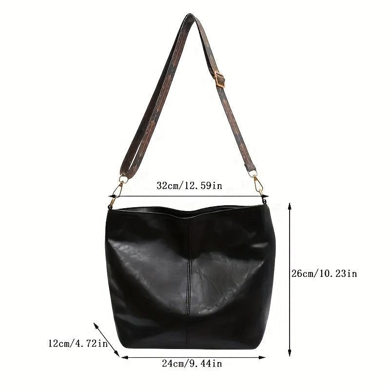 Geometric Strap Hobo Bag Crossbody Retro Style Shoulder Large Capacity