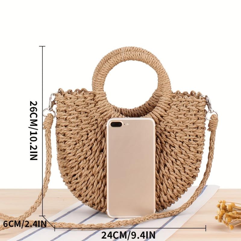 Straw Crossbody Bag Women's Summer Handbag