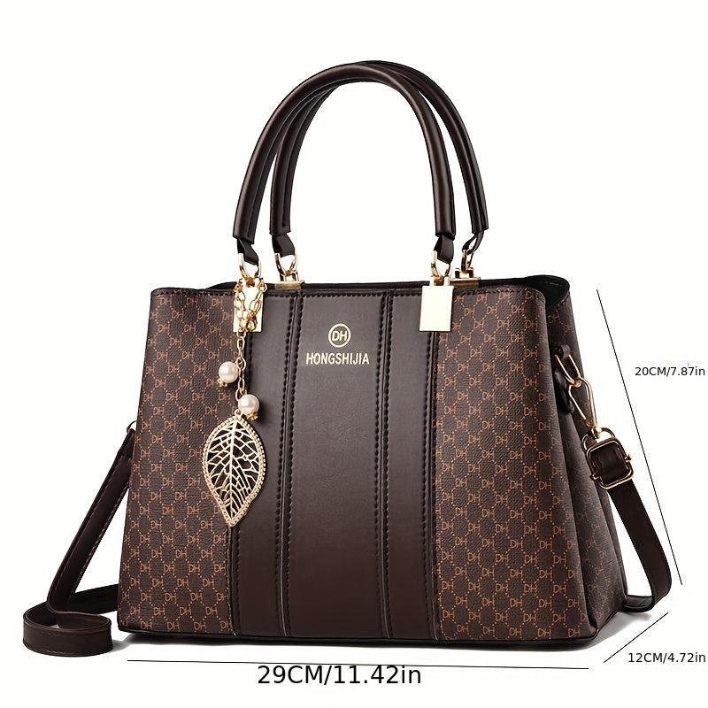 Women's Classic Pattern Shoulder Bag - All Match Tote Satchel for Work