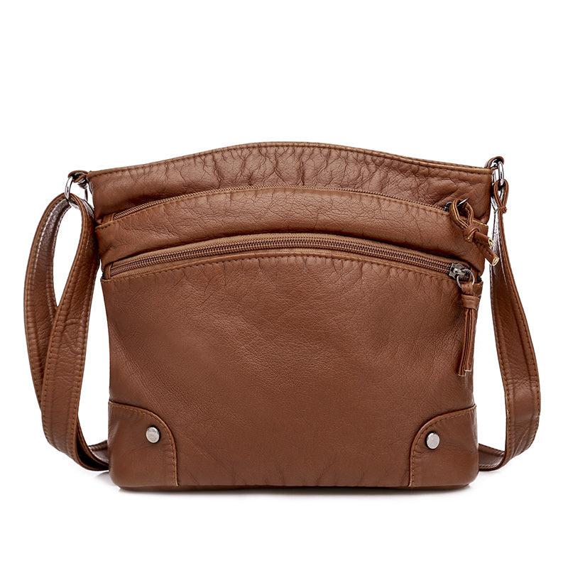 Studded Decor Crossbody Bag with Zipper Purse