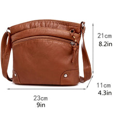 Studded Decor Crossbody Bag with Zipper Purse