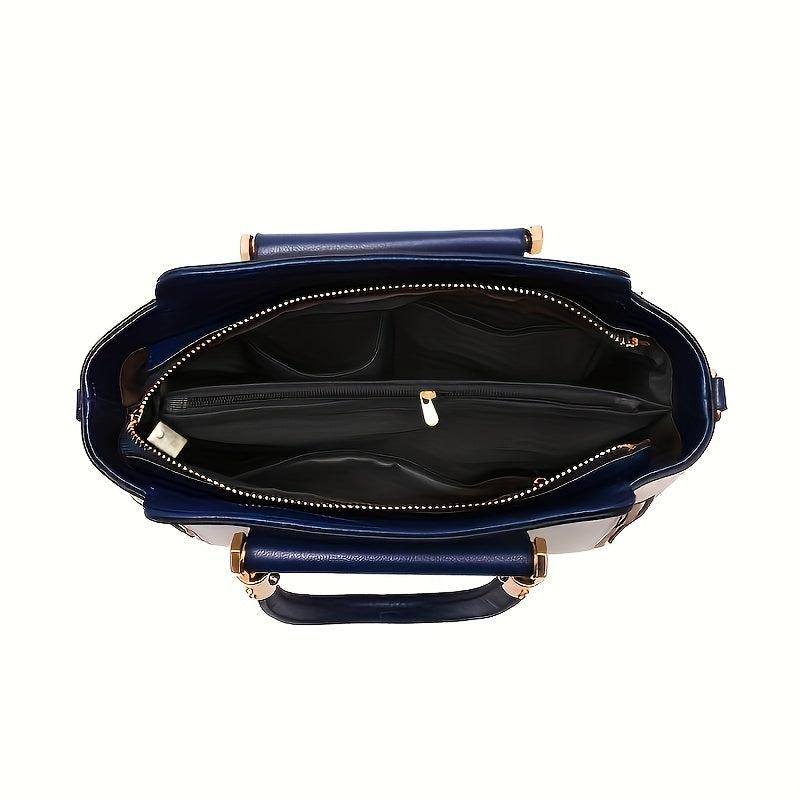 Women's Colorblock Tote Bag Satchel Shoulder Bag