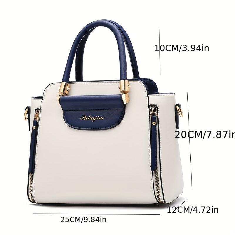 Women's Colorblock Tote Bag Satchel Shoulder Bag