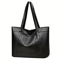 Vintage Faux Leather Tote Bag Large Capacity Shoulder Bag Handbags