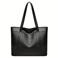 Vintage Faux Leather Tote Bag Large Capacity Shoulder Bag Handbags