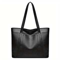 Vintage Faux Leather Tote Bag Large Capacity Shoulder Bag Handbags