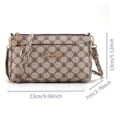 Vintage Pattern Crossbody Wallet PU Leather Textured Bag
