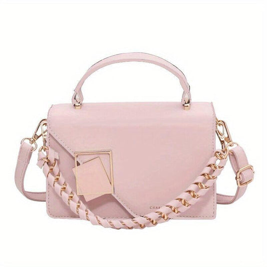 Metal Decor Handbags Chain Crossbody Bag Square Purses