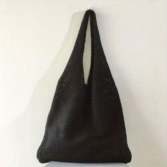 Literary Hollow Out Crochet Shoulder Bag for Summer Beach