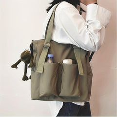 Casual Solid Tote Bag Crossbody Bag Large Capacity Handbag