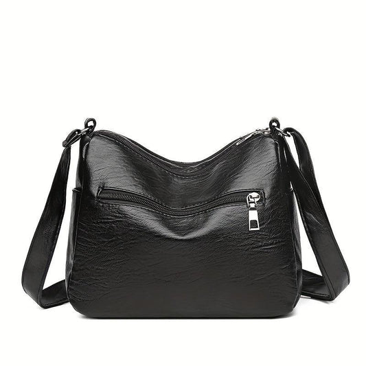 Quilted Crossbody Bag Studded PU Leather Square Shoulder Purse