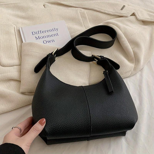 Small PU Leather Underarm Bag with Zipper