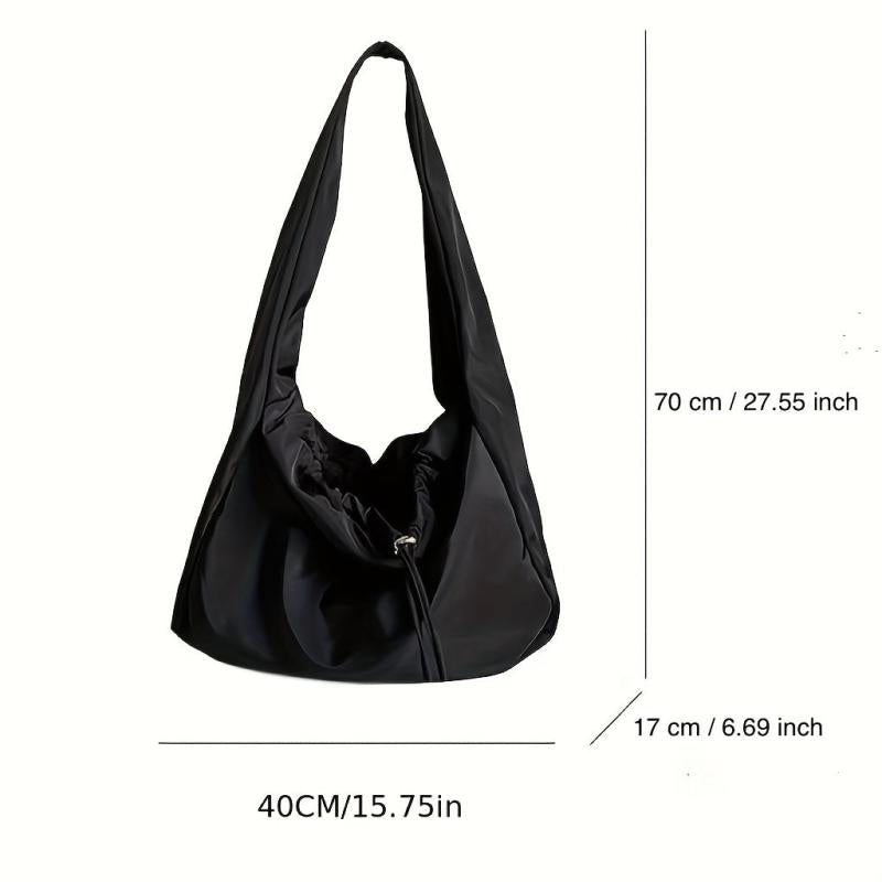 Nylon Drawstring Crossbody Bag Large Capacity Shoulder Bag