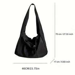 Nylon Drawstring Crossbody Bag Large Capacity Shoulder Bag