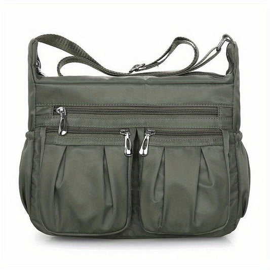 Casual Ruched Crossbody Bag Women's Purses Nylon Shoulder Bag
