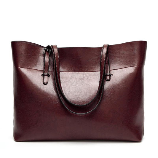 Vintage Faux Leather Shoulder Bag Large Capacity Tote Bag